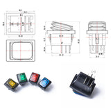 Maxbell 4 Pieces 4 Pin On-Off Car Boat Lighted Rocker Toggle Switch Waterproof