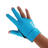 Maxbell Professional Billiards Right Hand 3 Fingers Stretchable Gloves Snooker Pool Cue Shooters Glove Blue