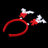 Maxbell Kids Adults Christmas White Deer Headband Head Hair Hoop Bow Hat Fancy Party Props Fun Costume Hair Decor Accessory