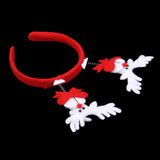 Maxbell Kids Adults Christmas White Deer Headband Head Hair Hoop Bow Hat Fancy Party Props Fun Costume Hair Decor Accessory