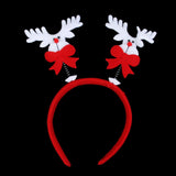 Maxbell Kids Adults Christmas White Deer Headband Head Hair Hoop Bow Hat Fancy Party Props Fun Costume Hair Decor Accessory