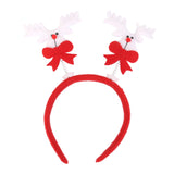 Maxbell Kids Adults Christmas White Deer Headband Head Hair Hoop Bow Hat Fancy Party Props Fun Costume Hair Decor Accessory