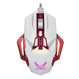 Maxbell Programmable 8 Keys Breathing LED light Wired Gaming Mouse USB for Computer White