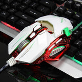 Maxbell Programmable 8 Keys Breathing LED light Wired Gaming Mouse USB for Computer White