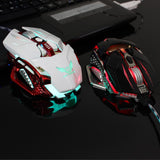 Maxbell Programmable 8 Keys Breathing LED light Wired Gaming Mouse USB for Computer White