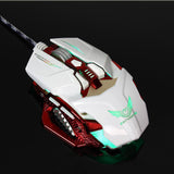 Maxbell Programmable 8 Keys Breathing LED light Wired Gaming Mouse USB for Computer White