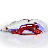 Maxbell Programmable 8 Keys Breathing LED light Wired Gaming Mouse USB for Computer White