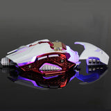 Maxbell Programmable 8 Keys Breathing LED light Wired Gaming Mouse USB for Computer White