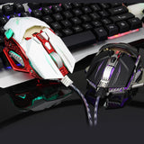 Maxbell Programmable 8 Keys Breathing LED light Wired Gaming Mouse USB for Computer White