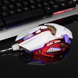 Maxbell Programmable 8 Keys Breathing LED light Wired Gaming Mouse USB for Computer White