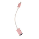 Maxbell OTG Adapter Micro USB Male To USB 2.0 Female Data Sync Charging Cable Cord Rose Gold