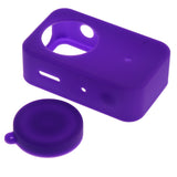 Maxbell Rubber Housing Case Skin Cover & Lens Cap Protector For Xiaomi Mijia Cameras Purple