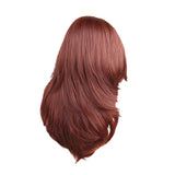 Maxbell Women Ladies Wine Red Long Fluffy Straight Curly Wavy Full Wig Heat Resistant for Daily Wear/Party Cosplay