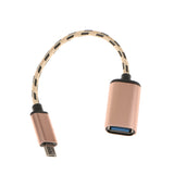 Maxbell Micro USB 2.0 OTG Cable Braided On The Go Adapter for Android Smart Phones  Gold