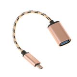 Maxbell Micro USB 2.0 OTG Cable Braided On The Go Adapter for Android Smart Phones  Gold