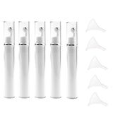 Maxbell 5 Pieces 15ML Protable Steel Roller Eye Cream Liquid Essential Oil Bottles Refillable Vials with 5pcs Funnels Set