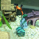 Maxbell Plastic Automatic Take Off Aquarium Ornament Treasure Diver Black