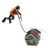 Maxbell Plastic Automatic Take Off Aquarium Ornament Treasure Diver Black