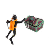 Maxbell Plastic Automatic Take Off Aquarium Ornament Treasure Diver Black