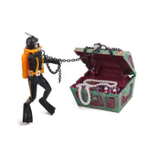 Maxbell Plastic Automatic Take Off Aquarium Ornament Treasure Diver Black