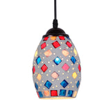 Maxbell E27 Vintage Retro Mosaic Shell Style Multicolour Pendant Light Bulb Cage Ceiling Hanging Lampshade Home Bar Cafe Restaurant Decoration#3