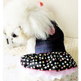 Maxbell Lightweight Comfortable Adorable Pink Heart Sequin Polka Dot Blue Jeans Dog Puppy Overall Dress M