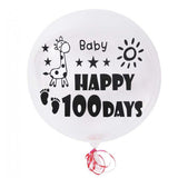 Maxbell Happy 100 Days Vinyl Stickers for Bobo Clear Balloon DIY Sticker Baby Shower