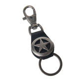 Maxbell Women Mens Gift Retro Vintage Star Pattern PU Leather Keychain Keyring Black