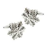 Maxbell 1 Pair Cufflinks Exquisite Unique Silver Snowflake Design Mens Cufflinks Christmas Gift