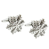 Maxbell 1 Pair Cufflinks Exquisite Unique Silver Snowflake Design Mens Cufflinks Christmas Gift