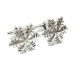 Maxbell 1 Pair Cufflinks Exquisite Unique Silver Snowflake Design Mens Cufflinks Christmas Gift