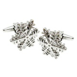 Maxbell 1 Pair Cufflinks Exquisite Unique Silver Snowflake Design Mens Cufflinks Christmas Gift