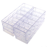 Maxbell 600pc Transparent Empty Acrylic Carrier Poker Chips Storage Box Case with 6 Racks