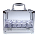 Maxbell 600pc Transparent Empty Acrylic Carrier Poker Chips Storage Box Case with 6 Racks