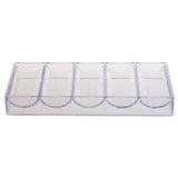 Maxbell 600pc Transparent Empty Acrylic Carrier Poker Chips Storage Box Case with 6 Racks