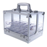 Maxbell 600pc Transparent Empty Acrylic Carrier Poker Chips Storage Box Case with 6 Racks