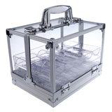 Maxbell 600pc Transparent Empty Acrylic Carrier Poker Chips Storage Box Case with 6 Racks