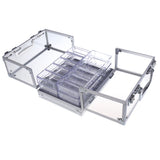 Maxbell 600pc Transparent Empty Acrylic Carrier Poker Chips Storage Box Case with 6 Racks
