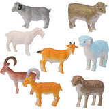 Maxbell Plastic Sheep Farm Yard Animal Model Toy Gift 8pcs Multi-color