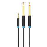 Maxbell 5meter 3.5mm Male Plug to 2x6.5mm Male M/M Adaptor Eextension Audio Cable