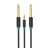 Maxbell 5meter 3.5mm Male Plug to 2x6.5mm Male M/M Adaptor Eextension Audio Cable