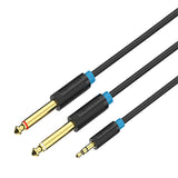 Maxbell 5meter 3.5mm Male Plug to 2x6.5mm Male M/M Adaptor Eextension Audio Cable