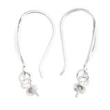 Maxbell 2 Pieces Jewelry Making Findings 925 Sterling Silver Earring Findings Earring Flower Hook Earwire For Pearl Beads Crystal DIY Accessories