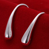 Maxbell Teardrop Drop Hoop Earring Silver plated Hook Earrings Women Girls Gift Fashion Jewelry