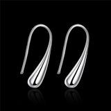 Maxbell Teardrop Drop Hoop Earring Silver plated Hook Earrings Women Girls Gift Fashion Jewelry