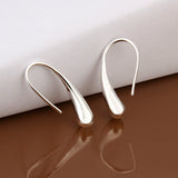 Maxbell Teardrop Drop Hoop Earring Silver plated Hook Earrings Women Girls Gift Fashion Jewelry