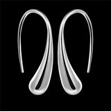 Maxbell Teardrop Drop Hoop Earring Silver plated Hook Earrings Women Girls Gift Fashion Jewelry