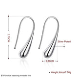 Maxbell Teardrop Drop Hoop Earring Silver plated Hook Earrings Women Girls Gift Fashion Jewelry