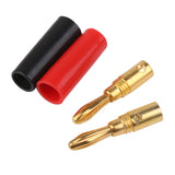 Maxbell 4mm Gold Plated Banana Plug Connectors Adapter Speaker 10pcs Black+Red