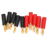 Maxbell 4mm Gold Plated Banana Plug Connectors Adapter Speaker 10pcs Black+Red